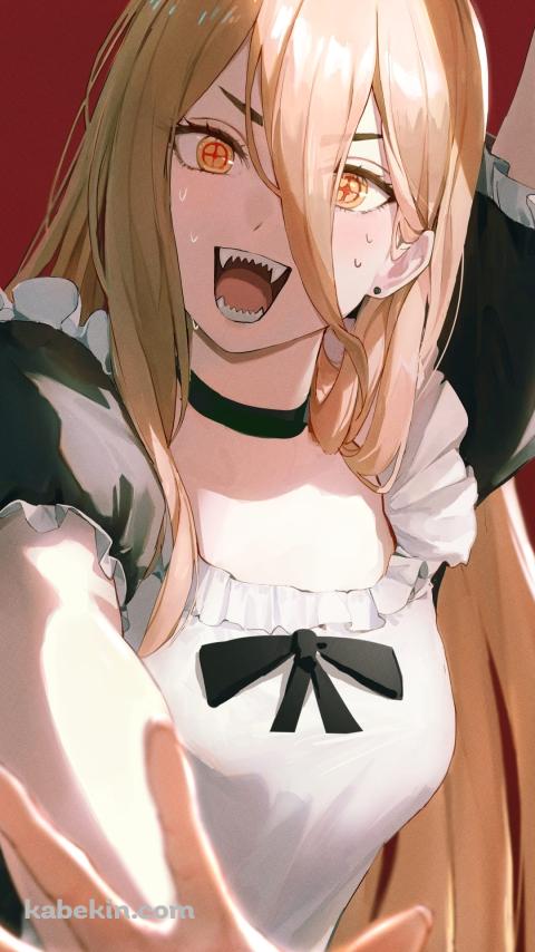 見得を切るメイド姿のパワー / チェンソーマン / ファンアート / イラストのAndroidの壁紙(480px x 854px) スマホ用