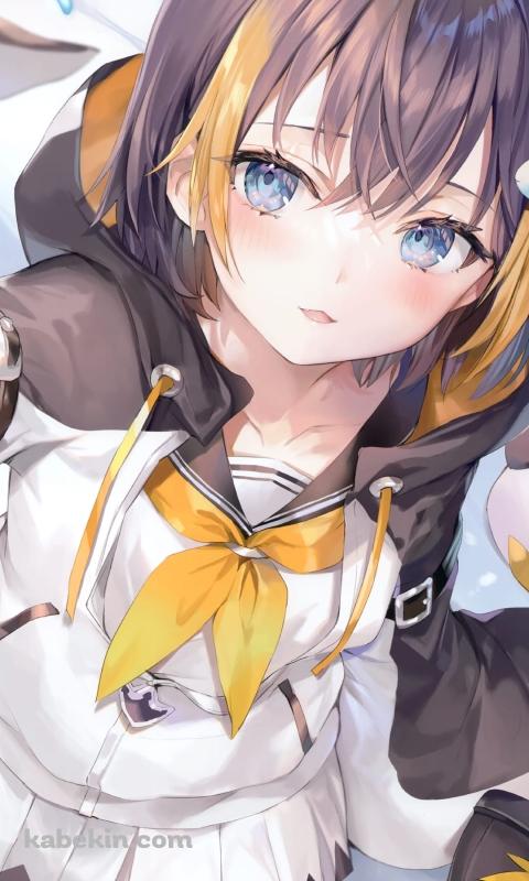 自撮りするかわいいペトラ・グリン / セルフィー / にじさんじ / バーチャルYouTuber / ファンアート / イラストのAndroidの壁紙(480px x 800px) スマホ用