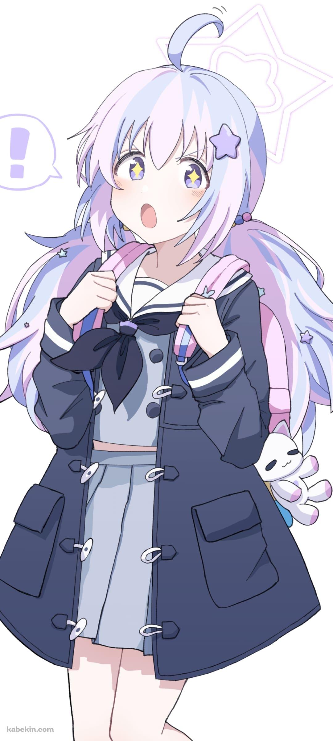 驚いている宇沢レイサ / アホ毛 / ブルアカ / ブルーアーカイブ / ファンアート / イラストのAndroidの壁紙(1080px x 2400px) スマホ用