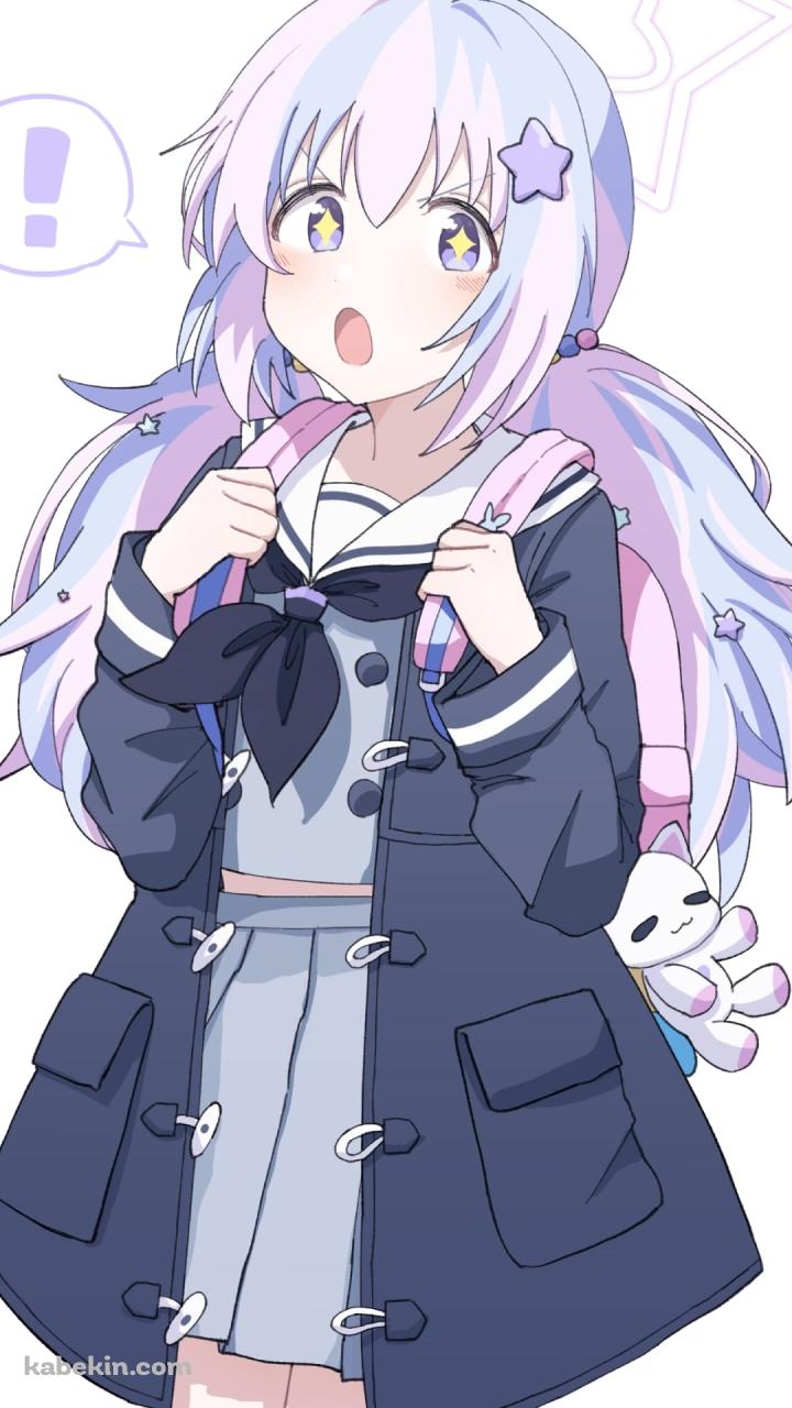 驚いている宇沢レイサ / アホ毛 / ブルアカ / ブルーアーカイブ / ファンアート / イラストのAndroidの壁紙(720px x 1280px) スマホ用