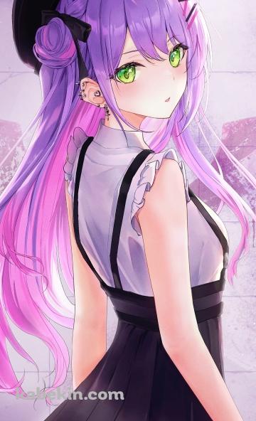 こちらに振り返るかわいい常闇トワ / ホロライブ / バーチャルYouTuber / ファンアート / イラストのAndroidの壁紙(360px x 592px) スマホ用