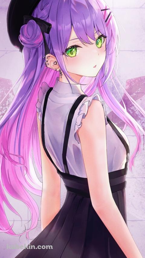 こちらに振り返るかわいい常闇トワ / ホロライブ / バーチャルYouTuber / ファンアート / イラストのAndroidの壁紙(480px x 854px) スマホ用