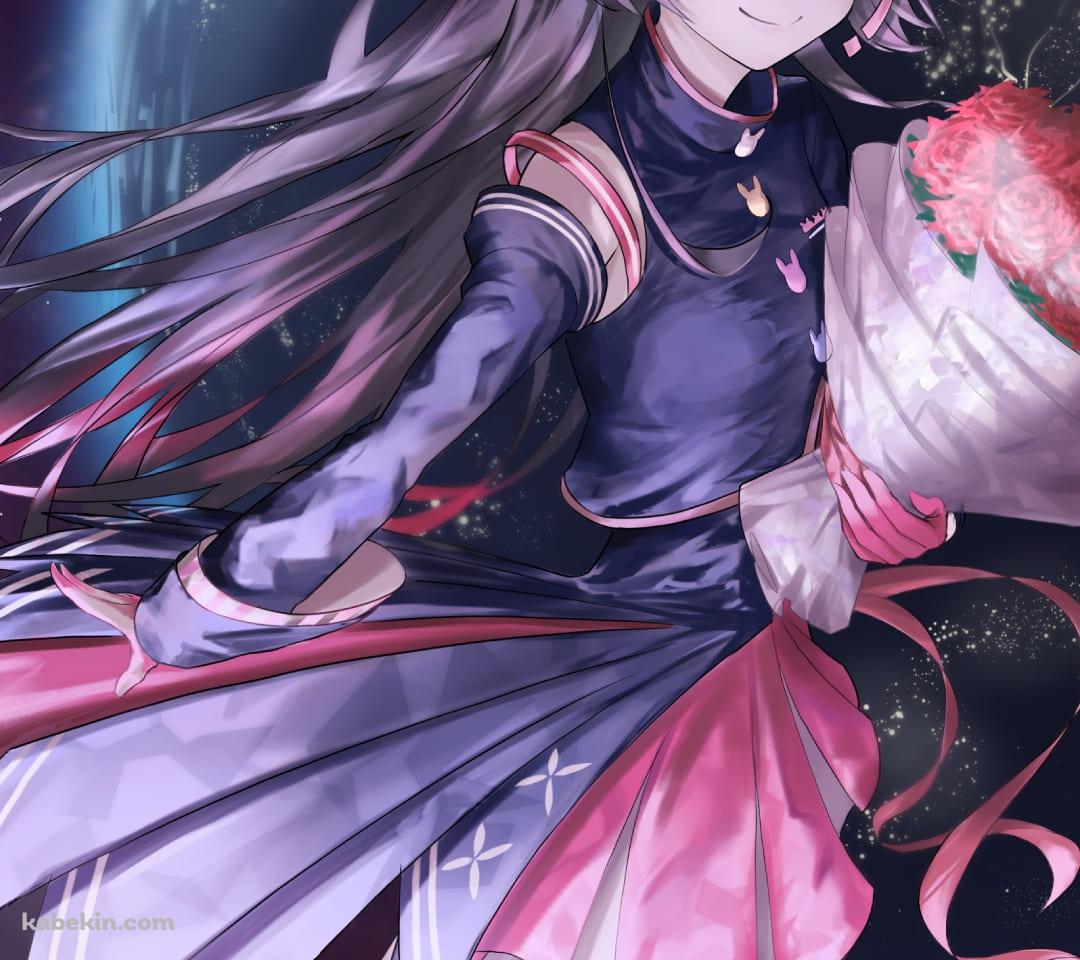 赤い薔薇を持つ月ノ美兎 / にじさんじ / バーチャルYouTuber / ファンアート / イラストのAndroidの壁紙(1080px x 960px) スマホ用