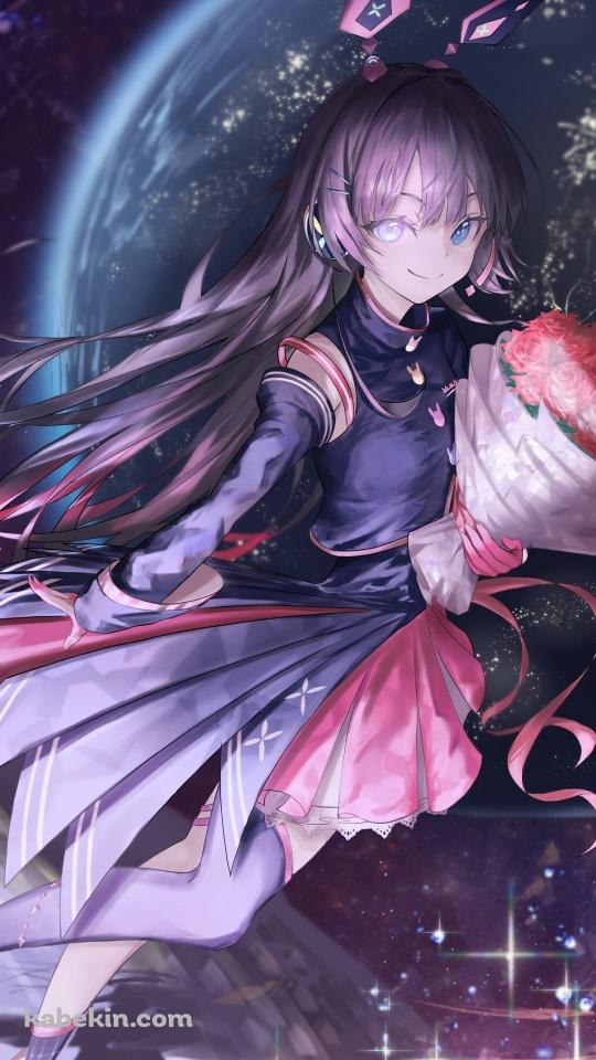 赤い薔薇を持つ月ノ美兎 / にじさんじ / バーチャルYouTuber / ファンアート / イラストのAndroidの壁紙(540px x 960px) スマホ用