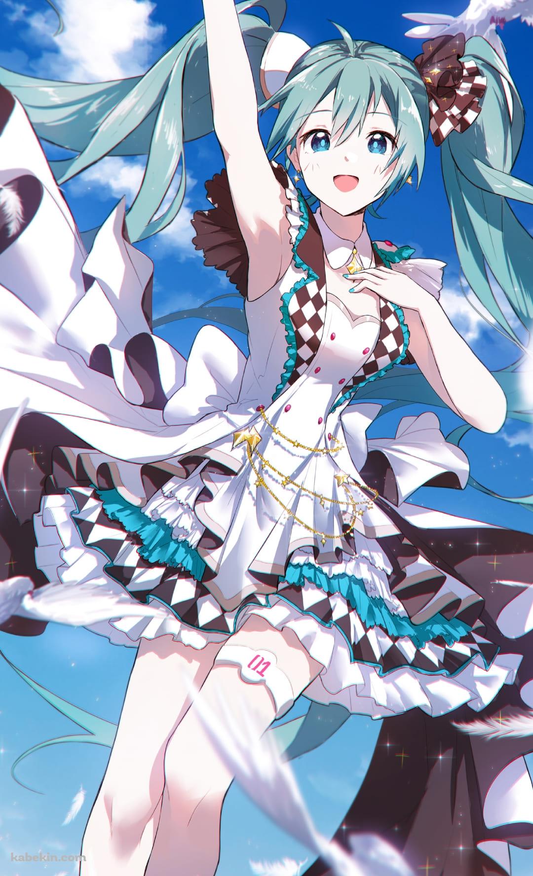 沢山の白い鳩と初音ミク / かわいい / ボカロ / ボーカロイド / プロセカ / プロジェクトセカイ / ファンアート / イラストのAndroidの壁紙(1080px x 1776px) スマホ用