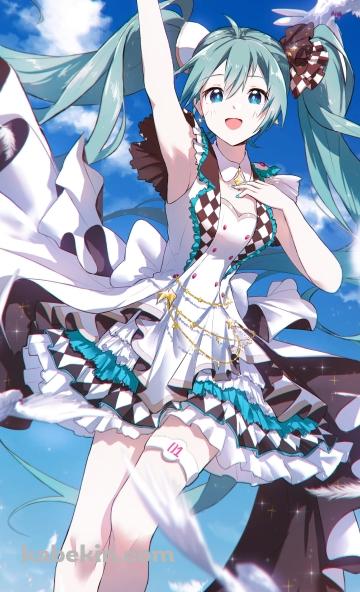 沢山の白い鳩と初音ミク / かわいい / ボカロ / ボーカロイド / プロセカ / プロジェクトセカイ / ファンアート / イラストのAndroidの壁紙(360px x 592px) スマホ用