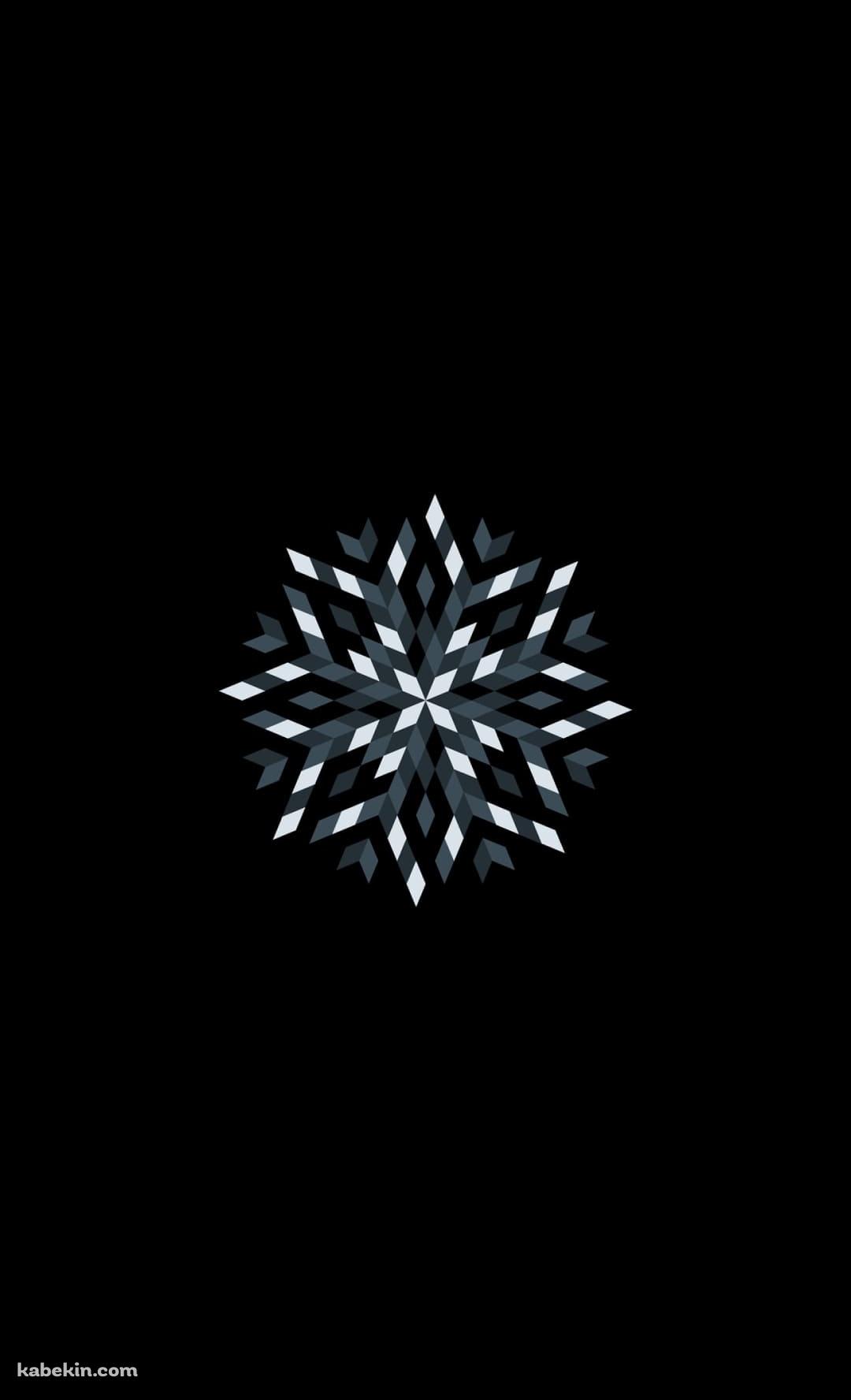 黒・白・灰色の雪の結晶のようなアート / ダイヤモンドのAndroidの壁紙(1080px x 1776px) スマホ用