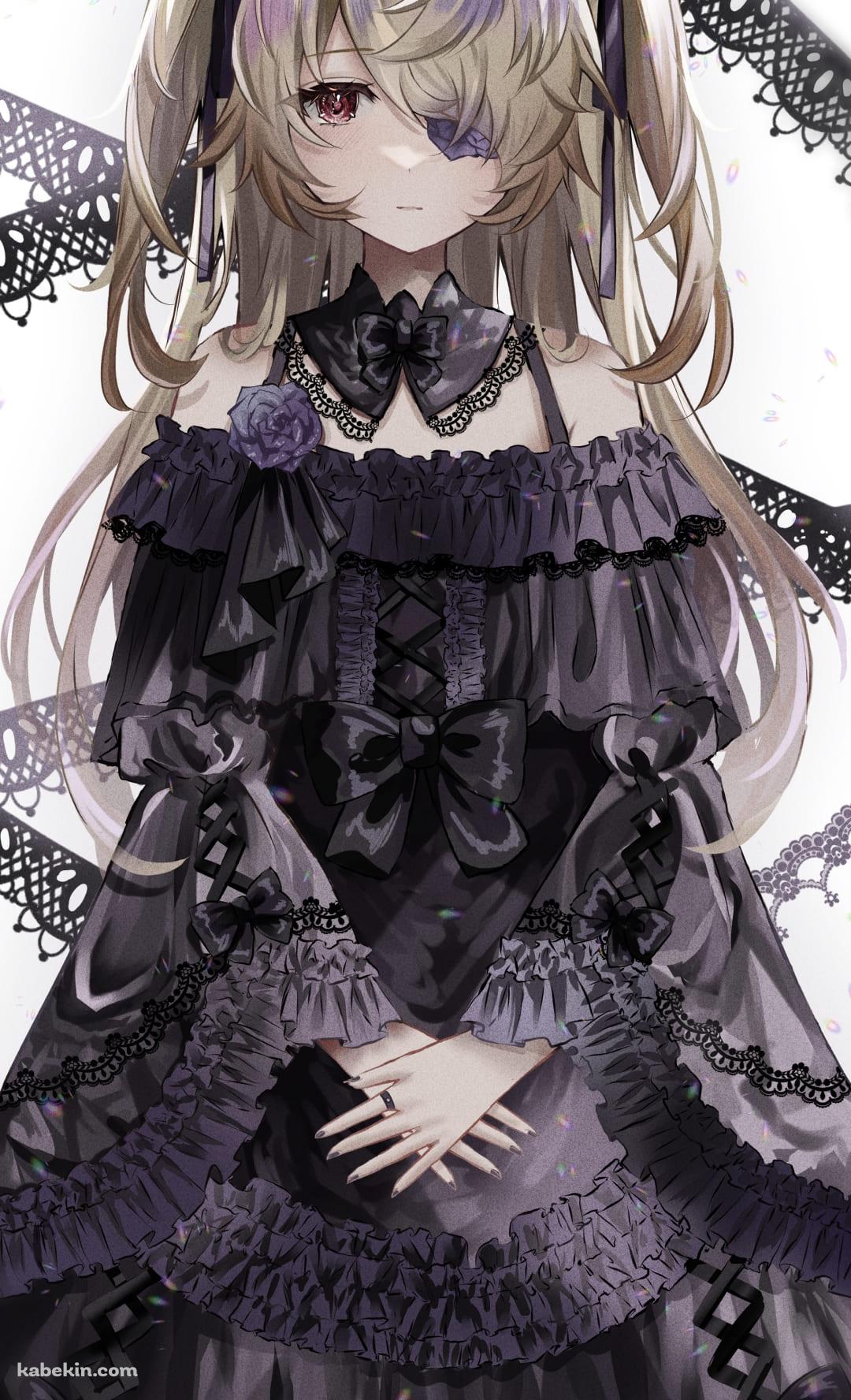 黒いドレス / 手を重ねるフィッシュル / 原神のAndroidの壁紙(1080px x 1776px) スマホ用