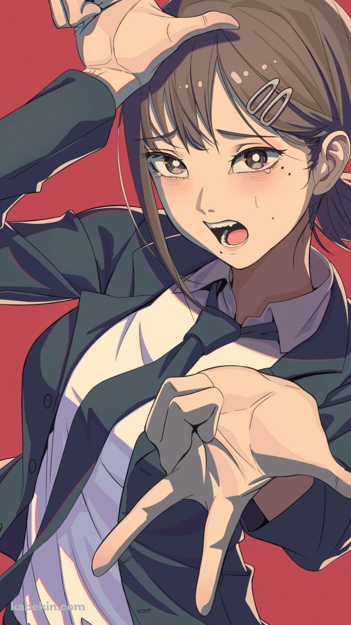 泣きながらポーズをとる東山コベニ / チェンソーマンのAndroidの壁紙(720px x 1280px) スマホ用