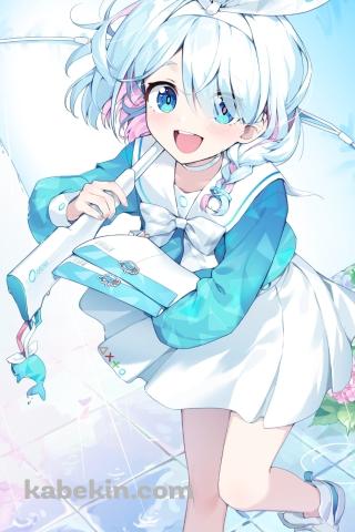 雨の日 アロナ / ビニール傘 / ブルアカ / ブルーアーカイブ / ファンアート / イラストのAndroidの壁紙(320px x 480px) スマホ用