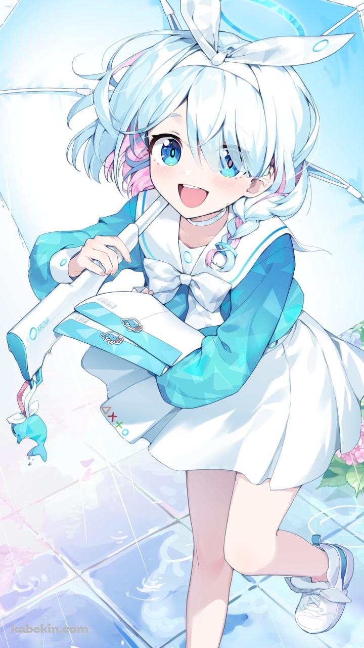 雨の日 アロナ / ビニール傘 / ブルアカ / ブルーアーカイブ / ファンアート / イラストのAndroidの壁紙(720px x 1280px) スマホ用