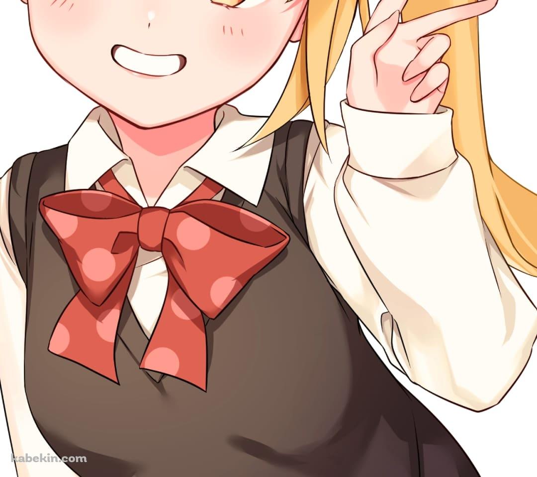 ピースをするかわいい伊地知虹夏（いじち にじか） / ぼっち・ざ・ろっく! / ファンアート / イラストのAndroidの壁紙(1080px x 960px) スマホ用