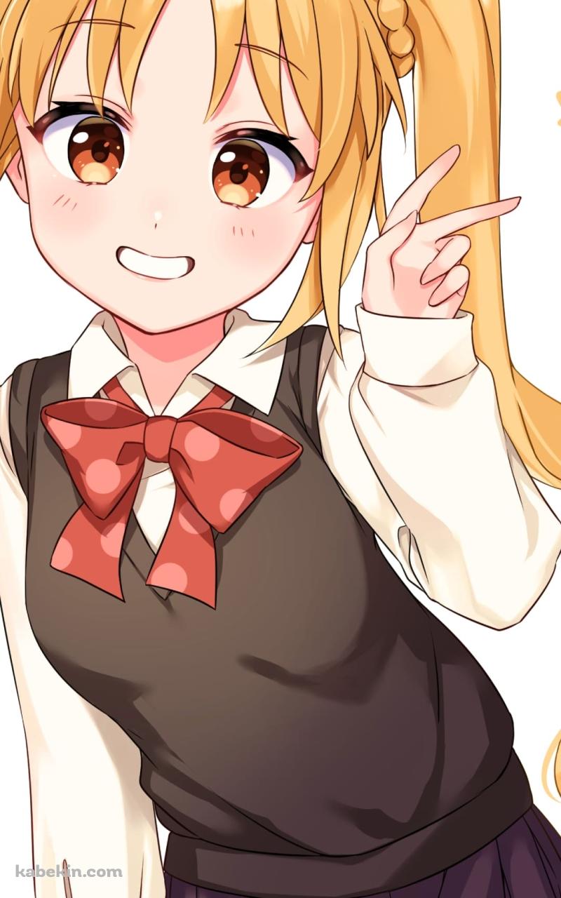 ピースをするかわいい伊地知虹夏（いじち にじか） / ぼっち・ざ・ろっく! / ファンアート / イラストのAndroidの壁紙(800px x 1280px) スマホ用