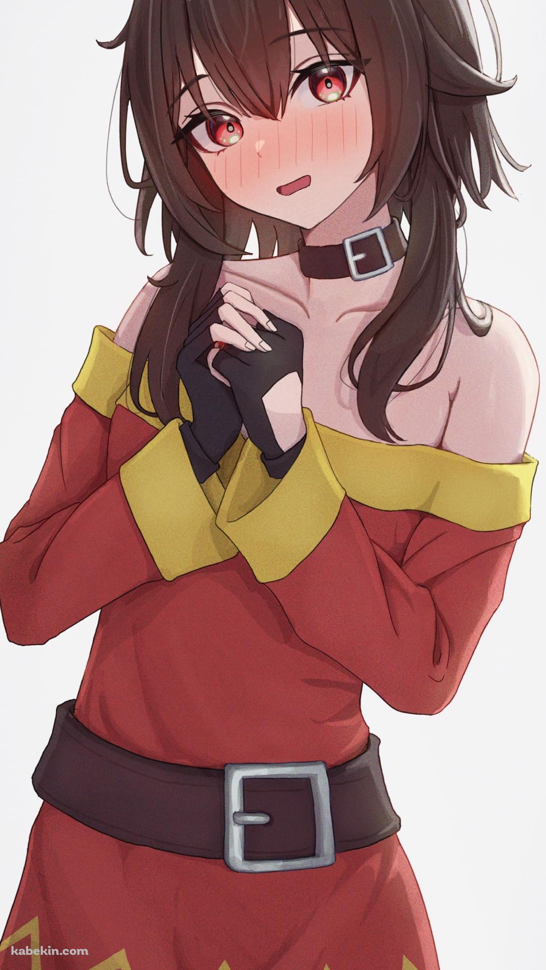 お祈りするポーズで照れているめぐみん / 紅魔族 / かわいい / このす