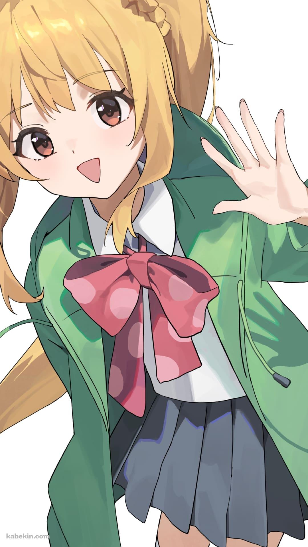 笑顔で手を振る伊地知虹夏(いじちにじか) / ぼっち・ざ・ろっく! / ファンアート / イラストのAndroidの壁紙(1080px x 1920px) スマホ用