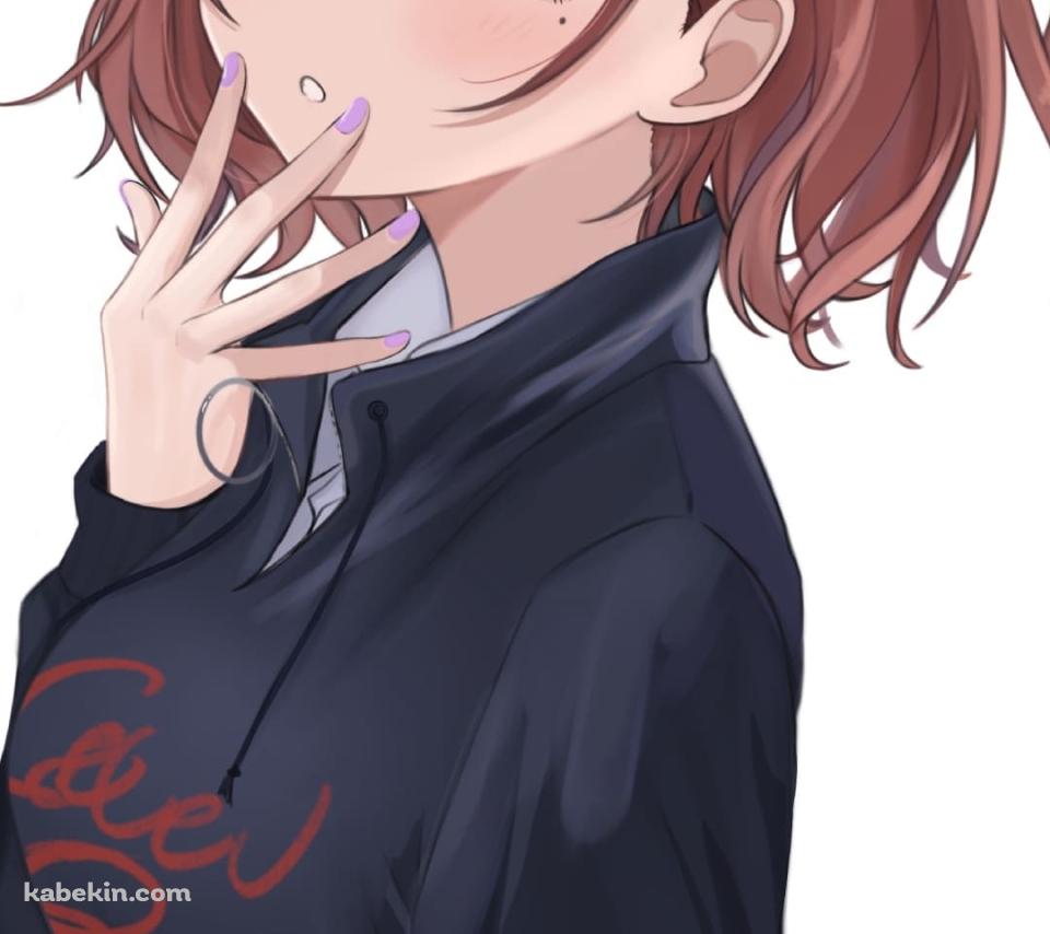 口元に指をあてるかわいい樋口円香 / アイマス / アイドルマスターシャイニーカラーズのAndroidの壁紙(960px x 854px) スマホ用