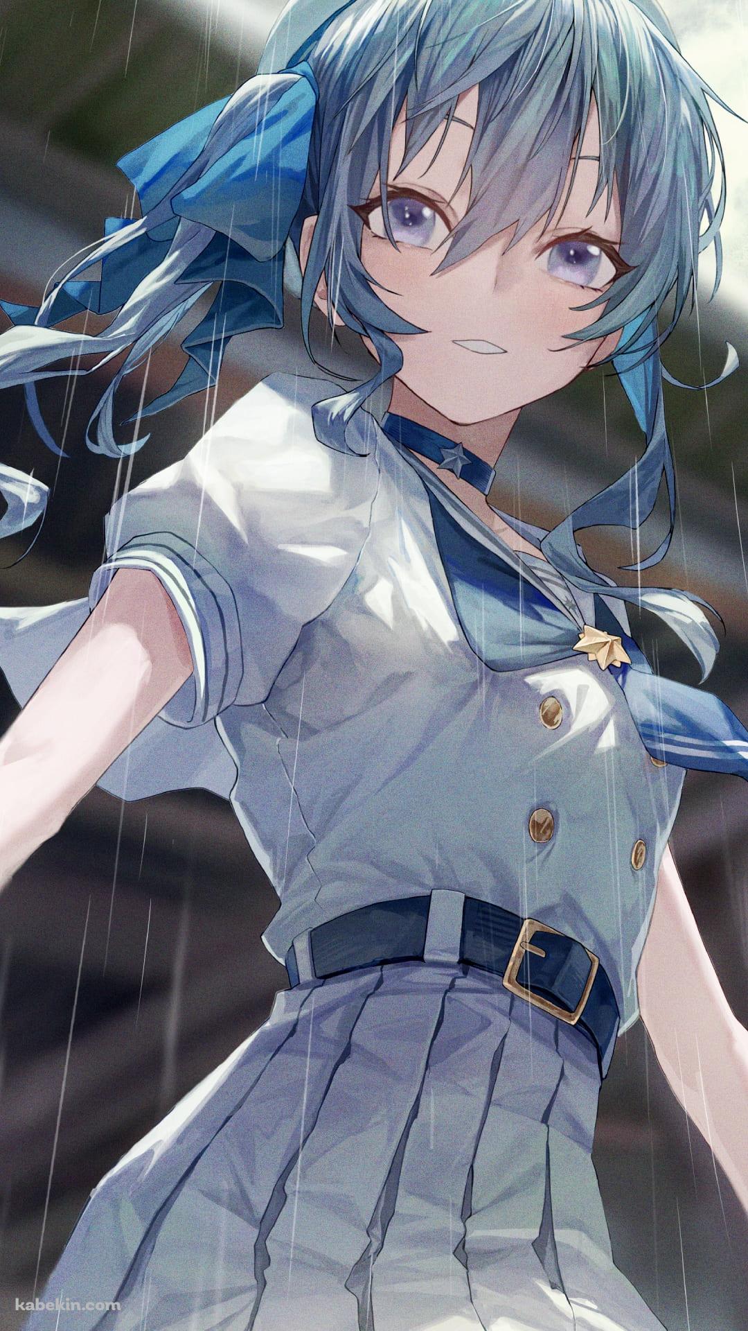 雨に濡れる星街すいせい / ホロライブ / バーチャルYouTuber / Vtuber / ファンアート / イラストのAndroidの壁紙(1080px x 1920px) スマホ用