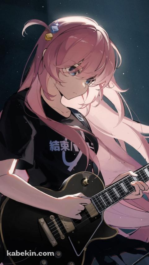 ライブでギターを弾く後藤ひとり / 結束バンド / ぼっち・ざ・ろっく! / ファンアート / イラストのAndroidの壁紙(480px x 854px) スマホ用