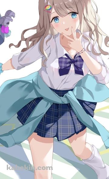 顔に手をあてる芹沢あさひ / セーラー服 / アイドルマスター シャイニーカラーズ / ファンアート / イラストのAndroidの壁紙(360px x 592px) スマホ用