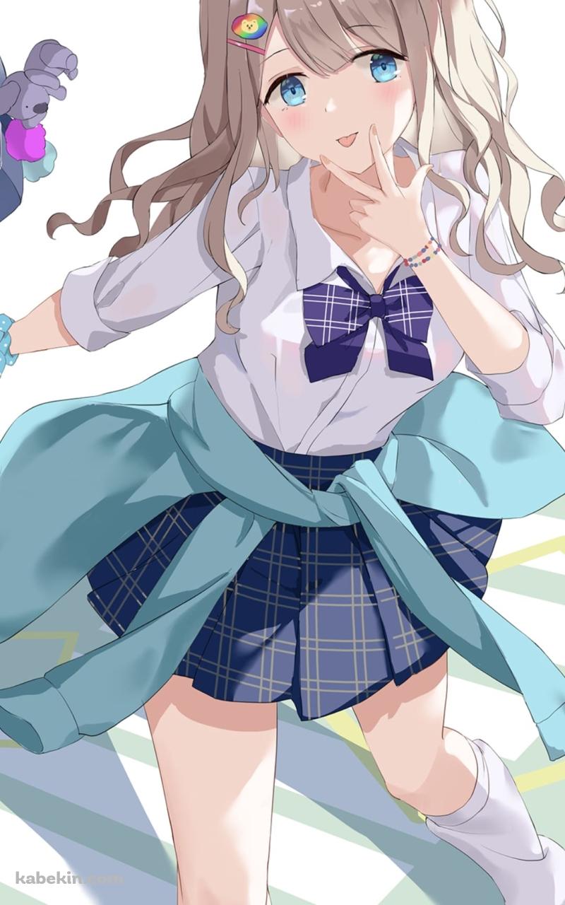 顔に手をあてる芹沢あさひ / セーラー服 / アイドルマスター シャイニーカラーズ / ファンアート / イラストのAndroidの壁紙(800px x 1280px) スマホ用