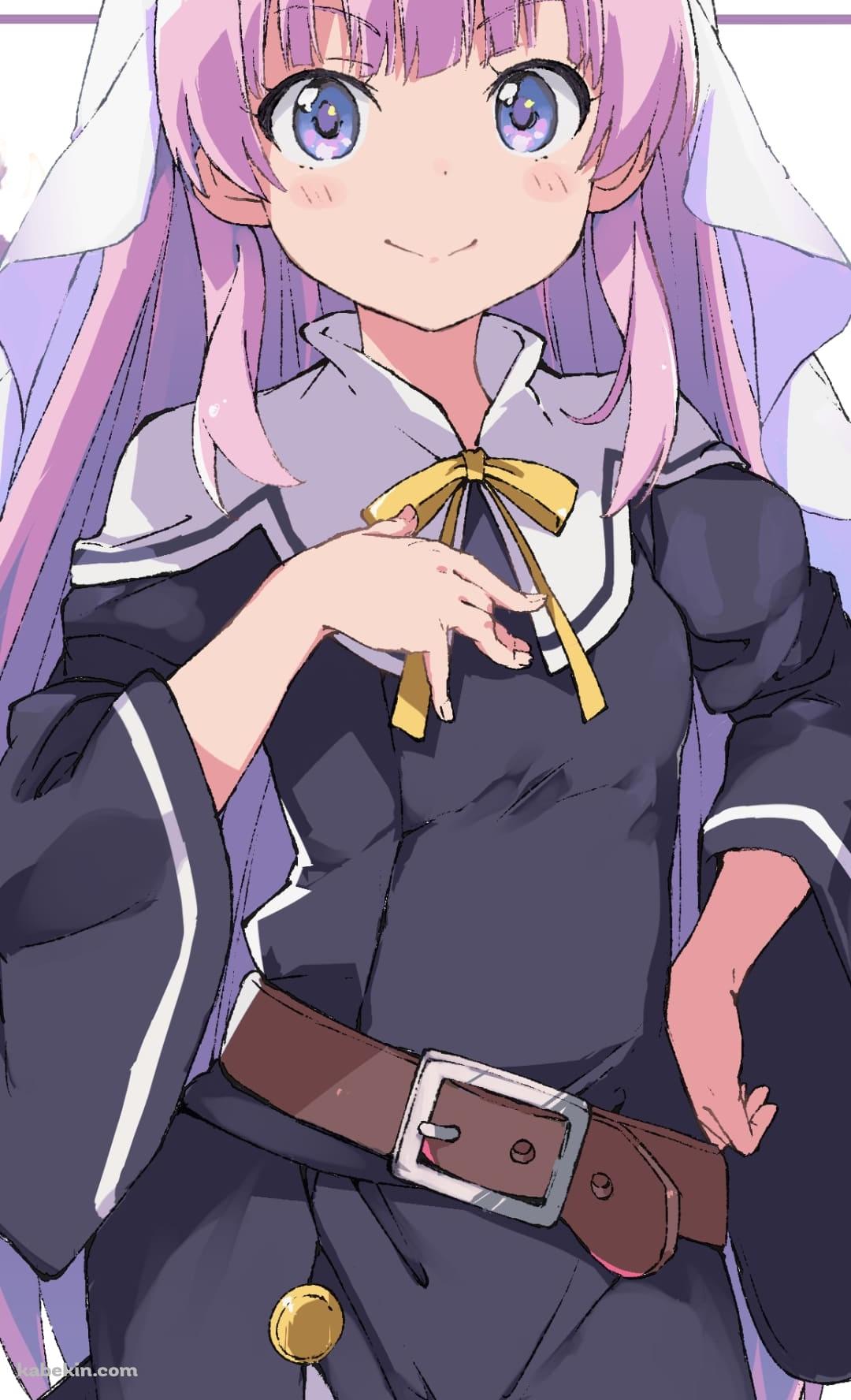 腰に手をあてて微笑む佐藤ひな / 神様になった日 / ファンアート / イラストのAndroidの壁紙(1080px x 1776px) スマホ用