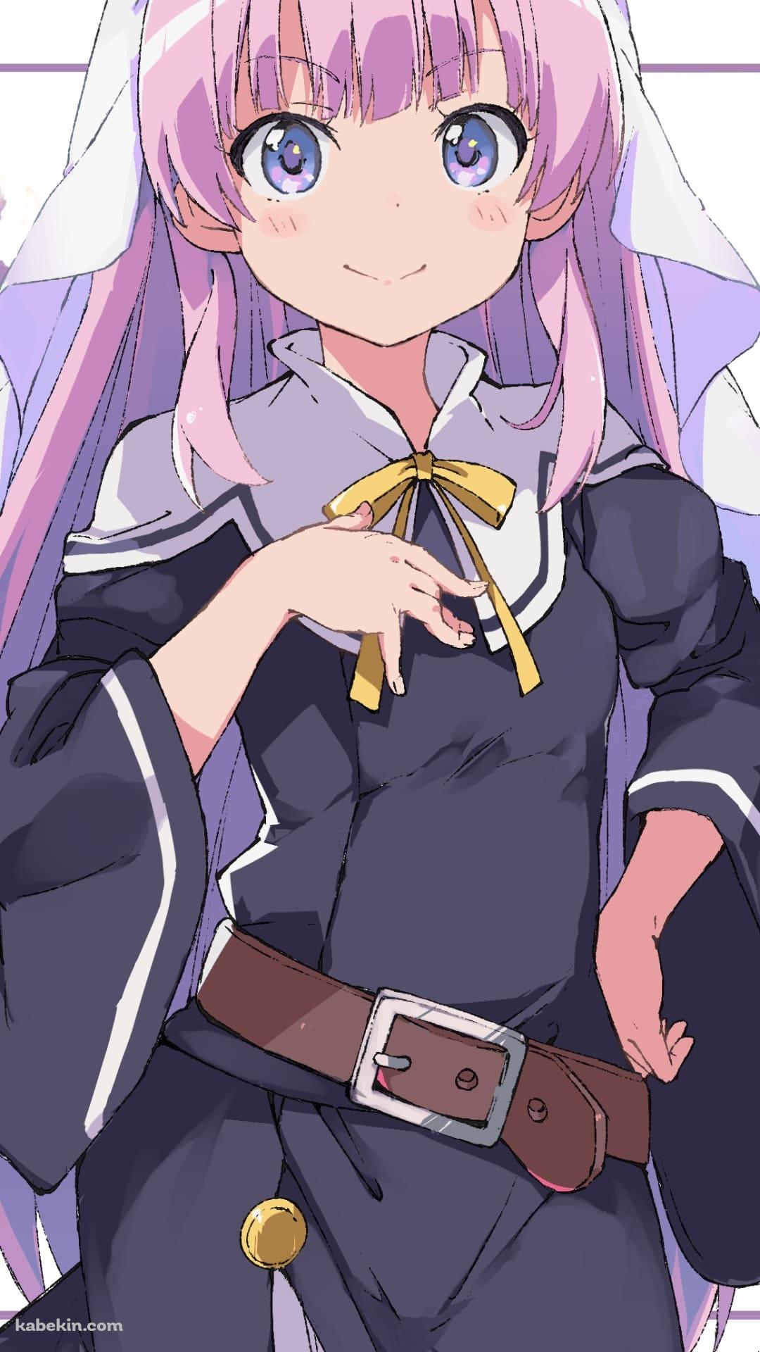 腰に手をあてて微笑む佐藤ひな / 神様になった日 / ファンアート / イラストのAndroidの壁紙(1080px x 1920px) スマホ用