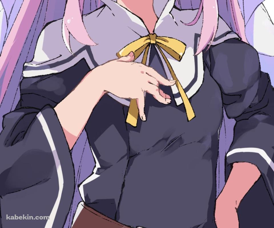 腰に手をあてて微笑む佐藤ひな / 神様になった日 / ファンアート / イラストのAndroidの壁紙(960px x 800px) スマホ用