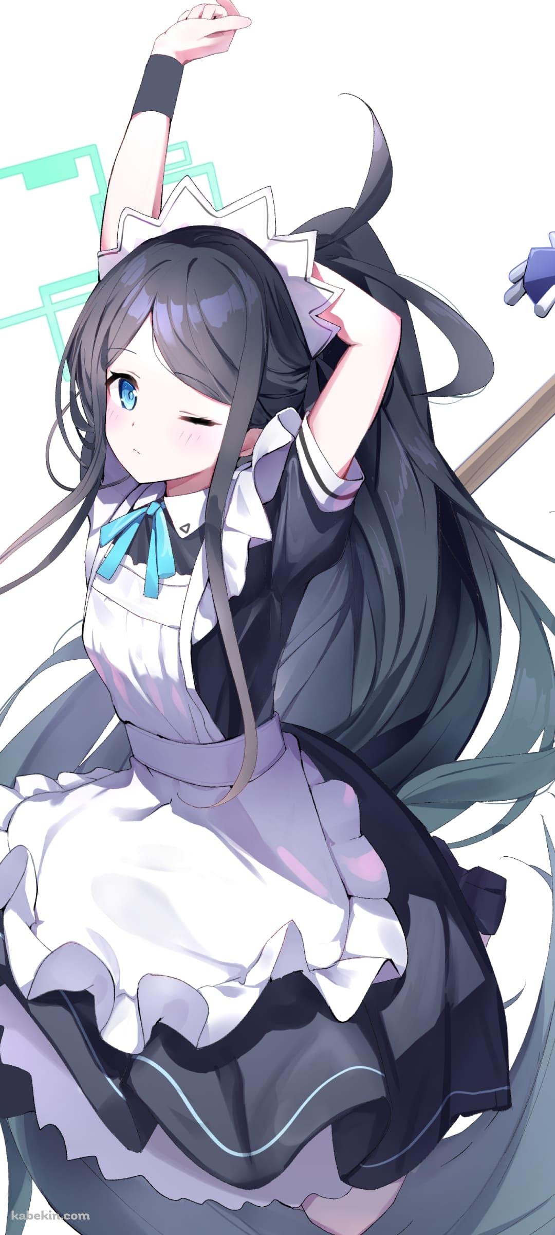 天童アリス / メイド / ブルアカ / ブルーアーカイブ / ファンアート / イラストのAndroidの壁紙(1080px x 2400px) スマホ用