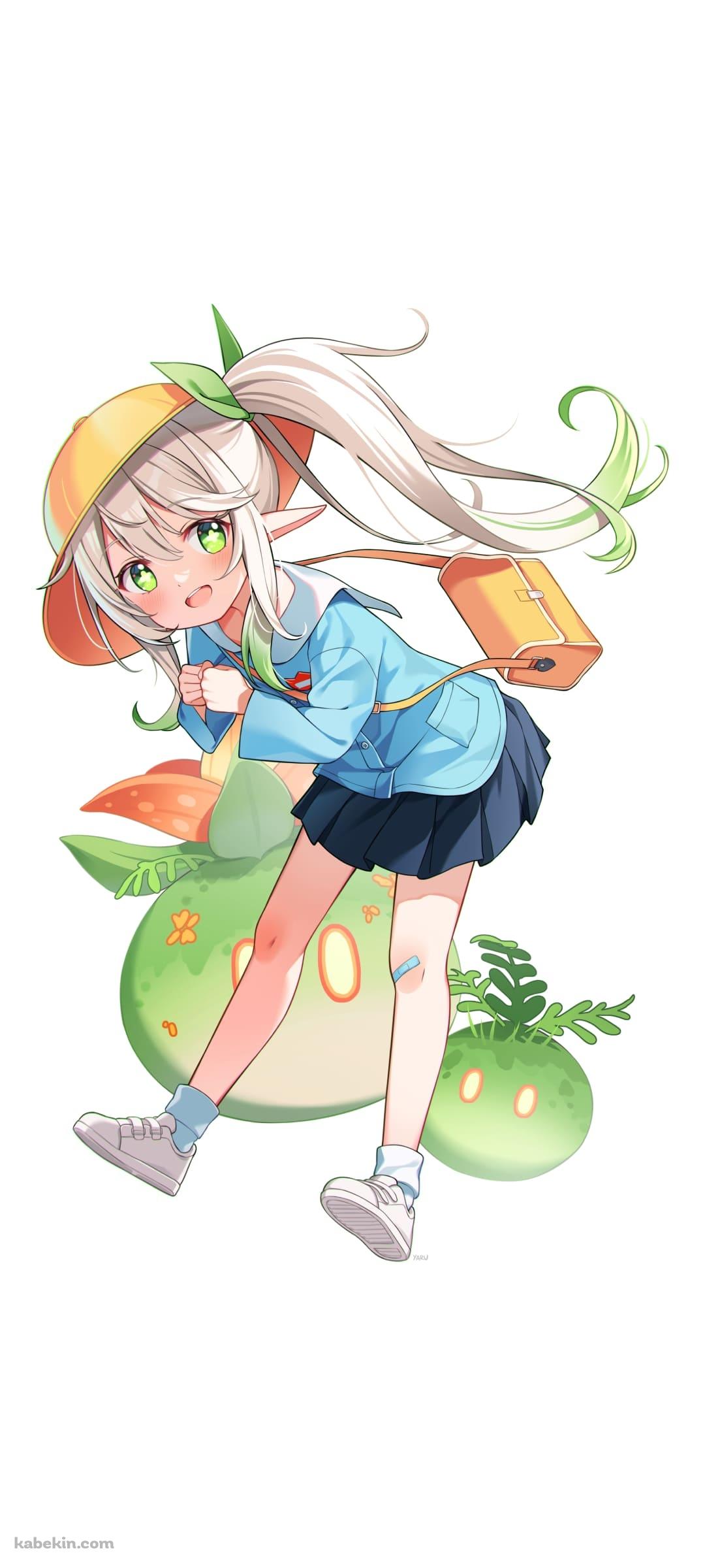 黄色い帽子を被ったかわいいナヒーダとスライム / 原神のAndroidの壁紙(1080px x 2400px) スマホ用