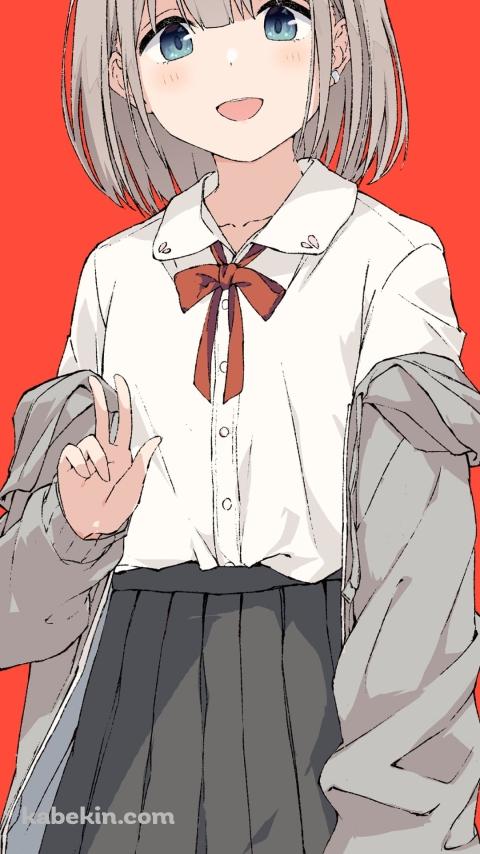 こちらに向かってピースをする芹沢あさひ / アイドルマスターシャイニーカラーズ / ファンアート / イラストのAndroidの壁紙(480px x 854px) スマホ用