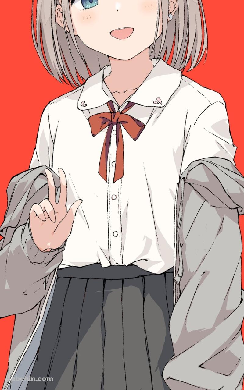 こちらに向かってピースをする芹沢あさひ / アイドルマスターシャイニーカラーズ / ファンアート / イラストのAndroidの壁紙(800px x 1280px) スマホ用