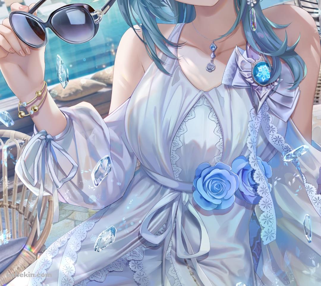 バカンス中のエウルア・ローレンス / 原神のAndroidの壁紙(1080px x 960px) スマホ用