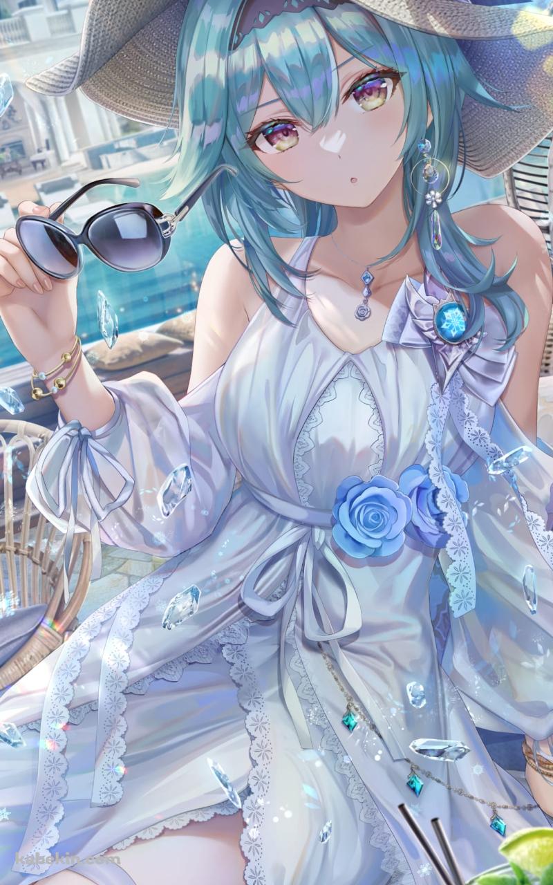 バカンス中のエウルア・ローレンス / 原神のAndroidの壁紙(800px x 1280px) スマホ用