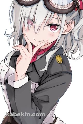 口元に指元をあて微笑む駒込・アズズ / 戦翼のシグルドリーヴァ / ファンアート / イラストのAndroidの壁紙(320px x 480px) スマホ用