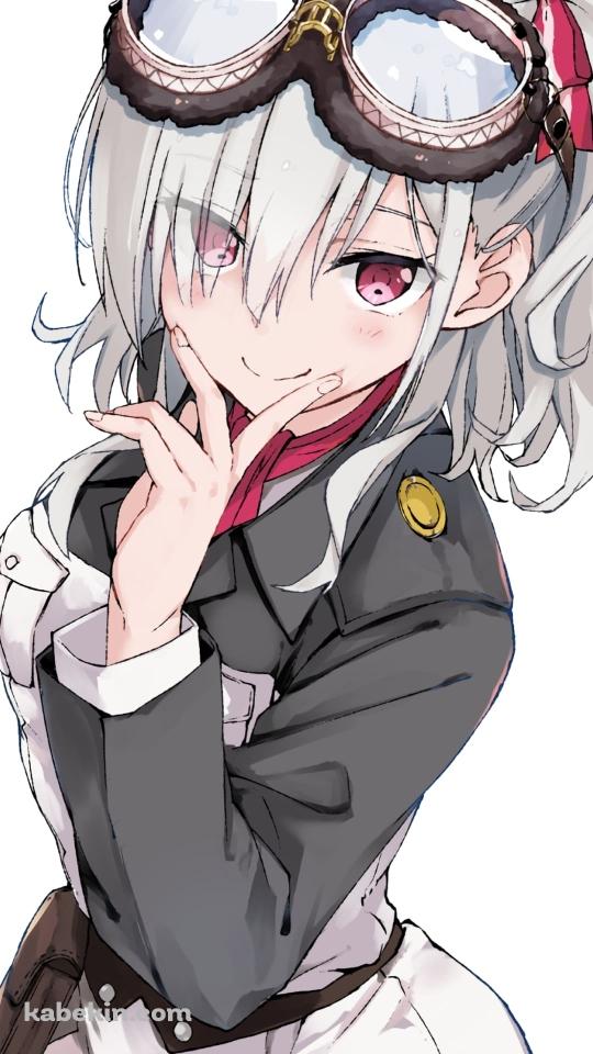 口元に指元をあて微笑む駒込・アズズ / 戦翼のシグルドリーヴァ / ファンアート / イラストのAndroidの壁紙(540px x 960px) スマホ用