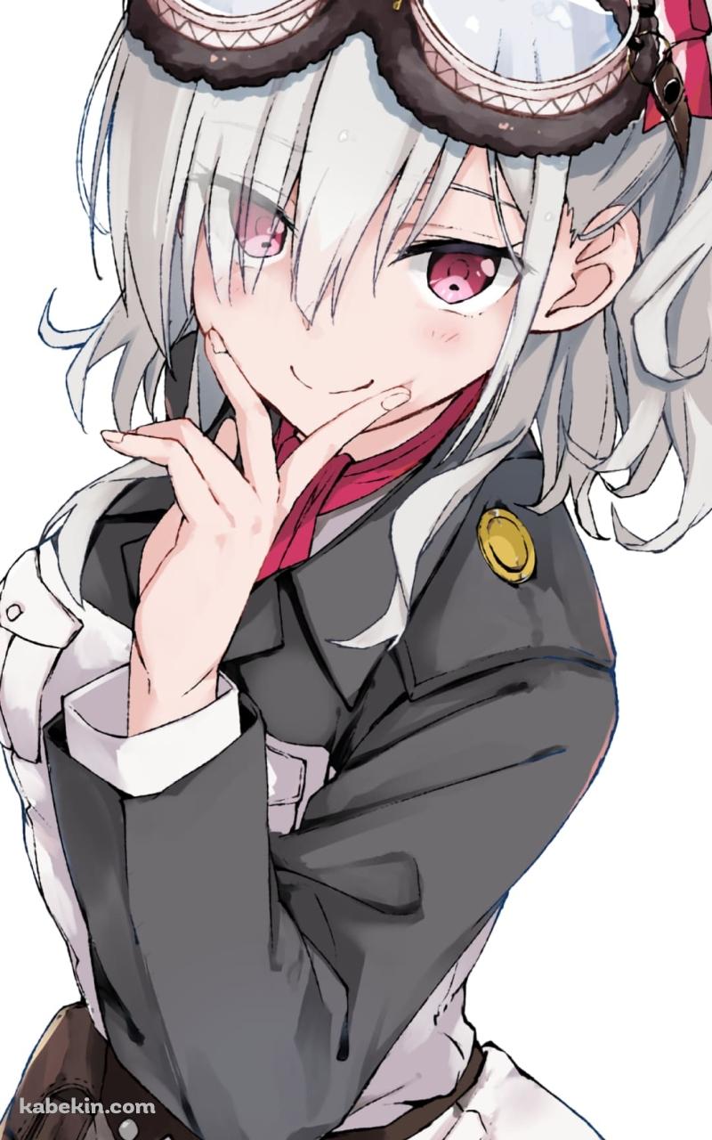 口元に指元をあて微笑む駒込・アズズ / 戦翼のシグルドリーヴァ / ファンアート / イラストのAndroidの壁紙(800px x 1280px) スマホ用