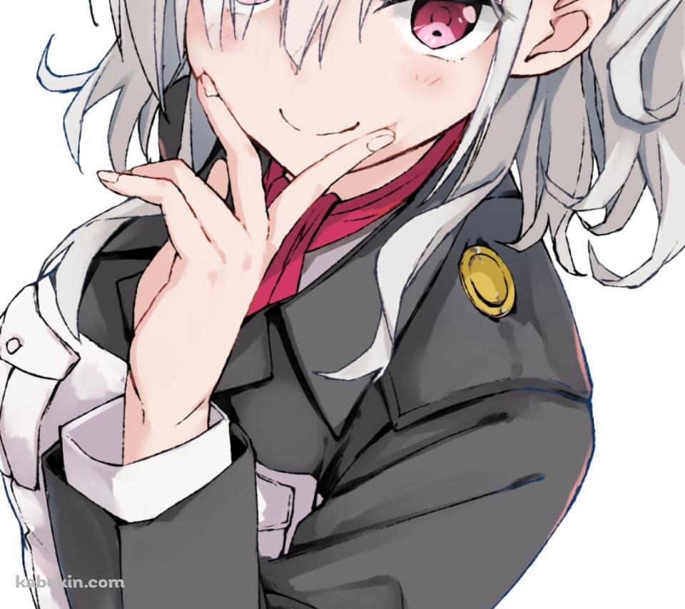 口元に指元をあて微笑む駒込・アズズ / 戦翼のシグルドリーヴァ / ファンアート / イラストのAndroidの壁紙(960px x 854px) スマホ用