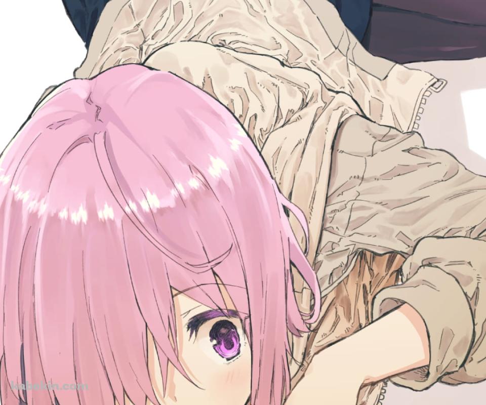 フォウをなでるマシュ・キリエライト / fate/grand order / ファンアート / イラストのAndroidの壁紙(960px x 800px) スマホ用