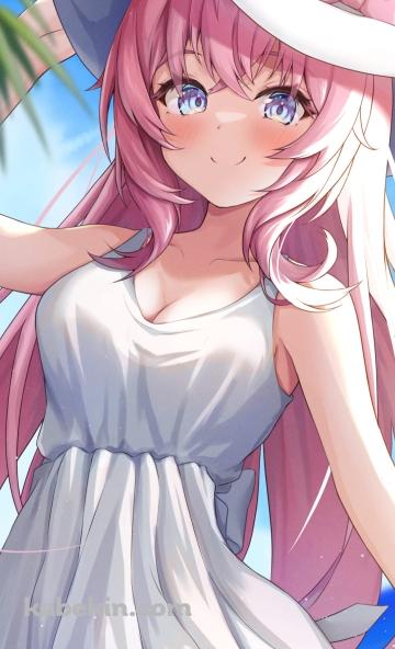 バカンス中のかわいい博衣こより / ホロライブ / バーチャルYouTuber / ファンアート / イラストのAndroidの壁紙(360px x 592px) スマホ用