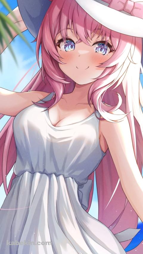バカンス中のかわいい博衣こより / ホロライブ / バーチャルYouTuber / ファンアート / イラストのAndroidの壁紙(480px x 854px) スマホ用