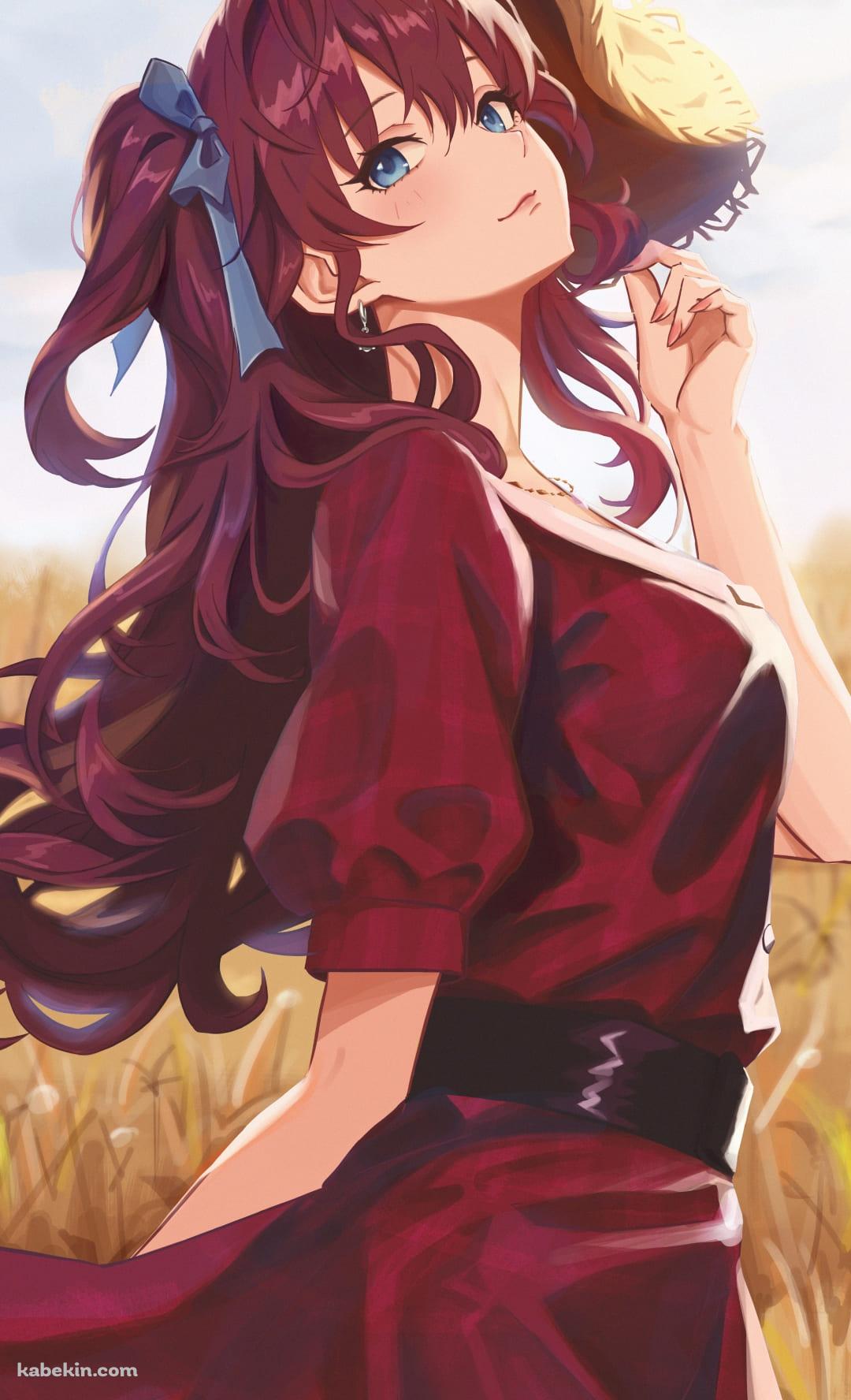 麦わら帽子を持つかわいい一ノ瀬志希(いちのせしき) / しきにゃん / アイドルマスターシンデレラガールズ / ファンアート / イラストのAndroidの壁紙(1080px x 1776px) スマホ用