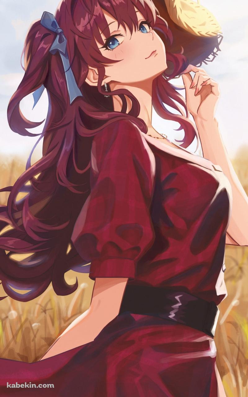 麦わら帽子を持つかわいい一ノ瀬志希(いちのせしき) / しきにゃん / アイドルマスターシンデレラガールズ / ファンアート / イラストのAndroidの壁紙(800px x 1280px) スマホ用