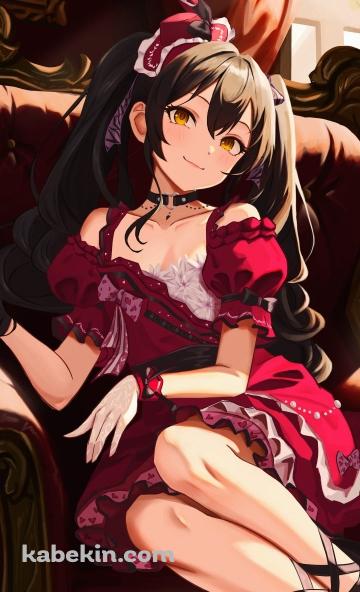 赤いドレスを着たかわいい的場梨沙 / アイマス / アイドルマスターシンデレラガールズ / ファンアート / イラストのAndroidの壁紙(360px x 592px) スマホ用