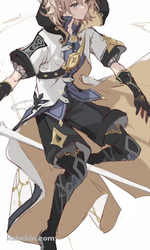剣を持つかっこいいアルベド / 戦闘 / 原神のAndroidの壁紙(480px x 800px) スマホ用