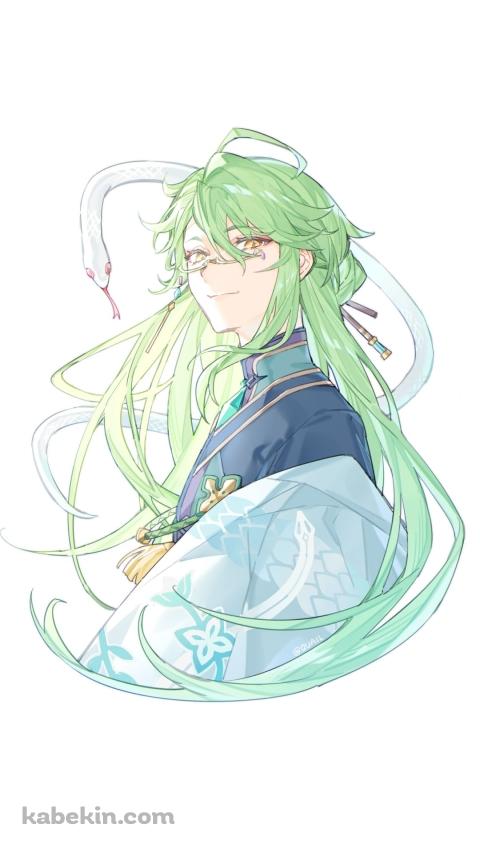 こちらを見つめる白朮 / 白蛇 / 原神のAndroidの壁紙(480px x 854px) スマホ用