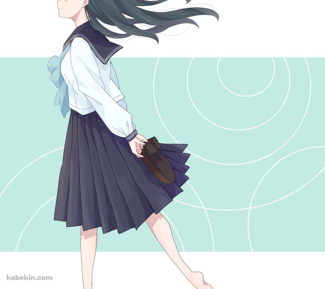 明日小路（あけび こみち） / 明日ちゃんのセーラー服 / ファンアート / イラストのAndroidの壁紙(1080px x 960px) スマホ用