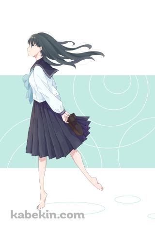 明日小路（あけび こみち） / 明日ちゃんのセーラー服 / ファンアート / イラストのAndroidの壁紙(320px x 480px) スマホ用
