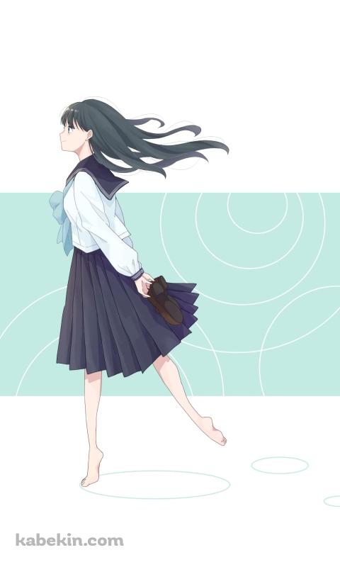 明日小路（あけび こみち） / 明日ちゃんのセーラー服 / ファンアート / イラストのAndroidの壁紙(480px x 800px) スマホ用