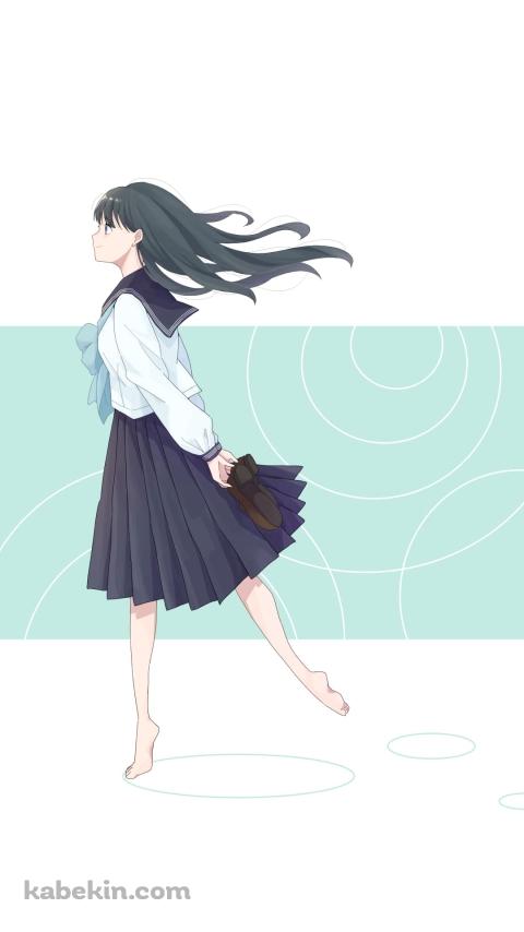 明日小路（あけび こみち） / 明日ちゃんのセーラー服 / ファンアート / イラストのAndroidの壁紙(480px x 854px) スマホ用