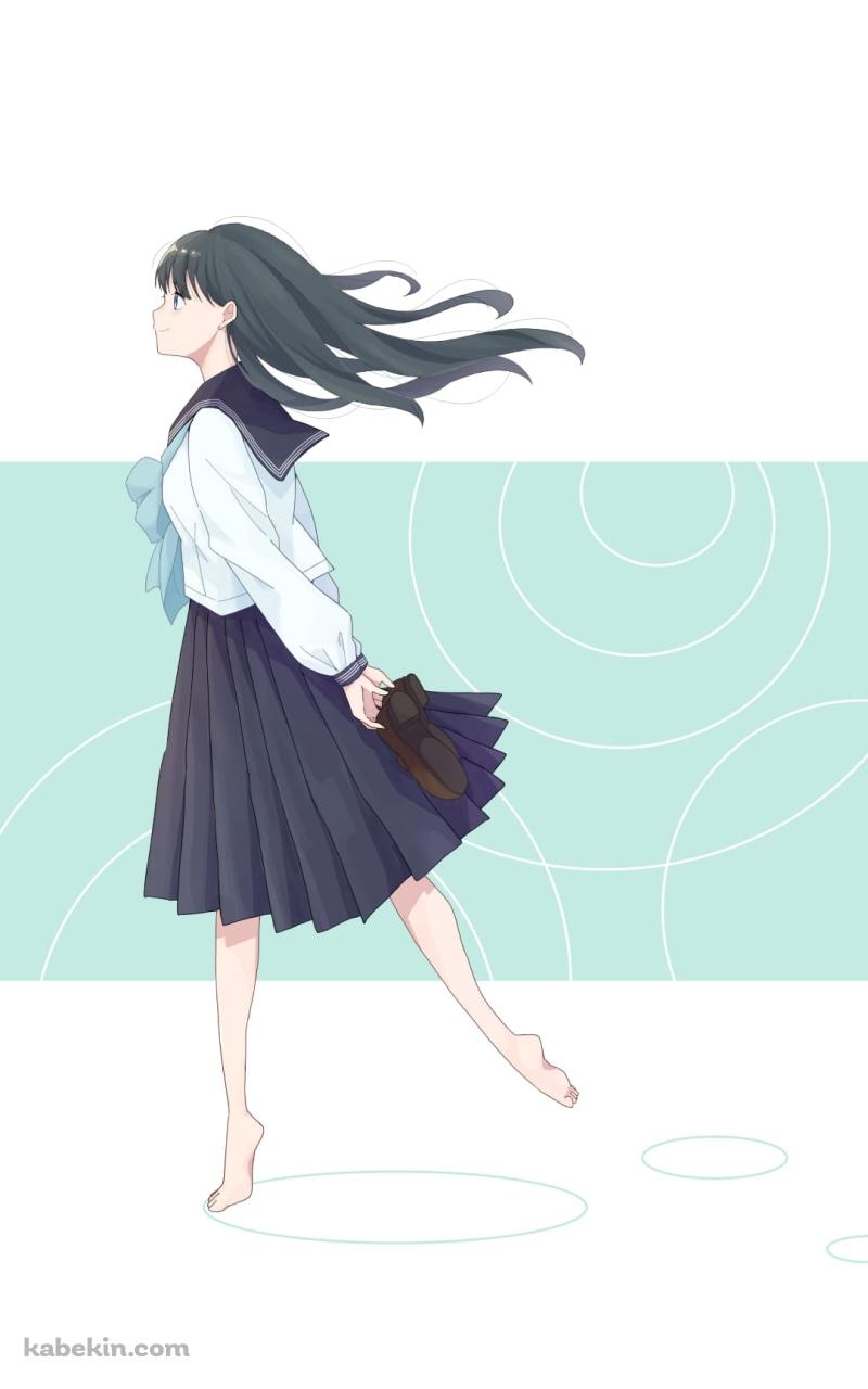 明日小路（あけび こみち） / 明日ちゃんのセーラー服 / ファンアート / イラストのAndroidの壁紙(800px x 1280px) スマホ用